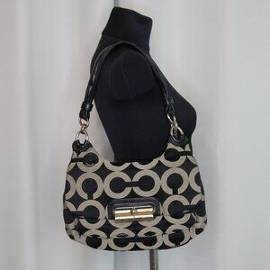 Coach Black and Cream Shoulder Bag